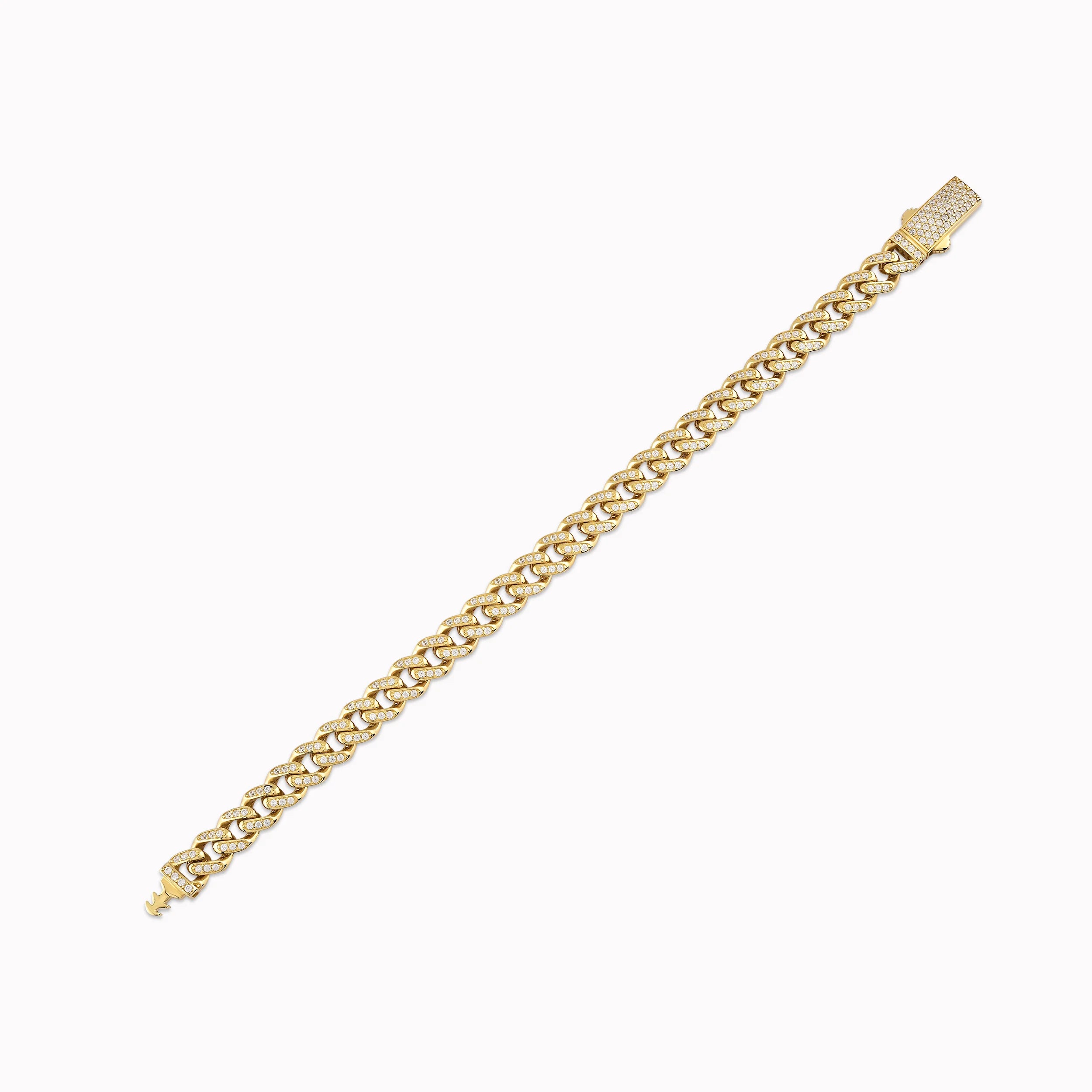 14K Yellow Gold White Cubic Zirconia Bracelet