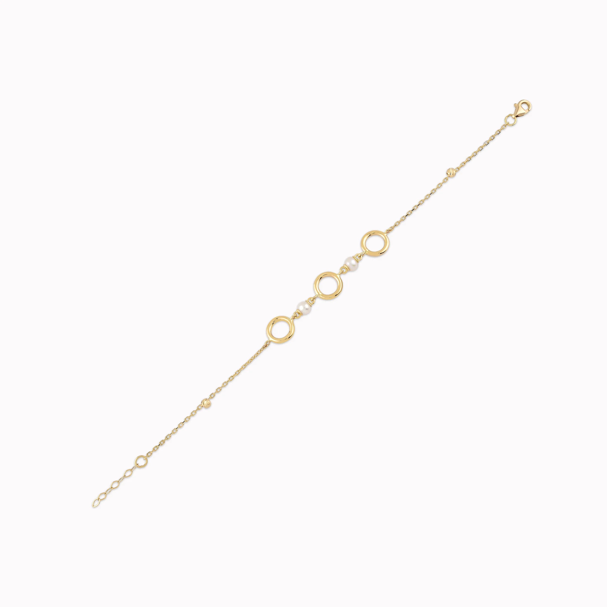 14K Yellow Gold Pearl Bracelet