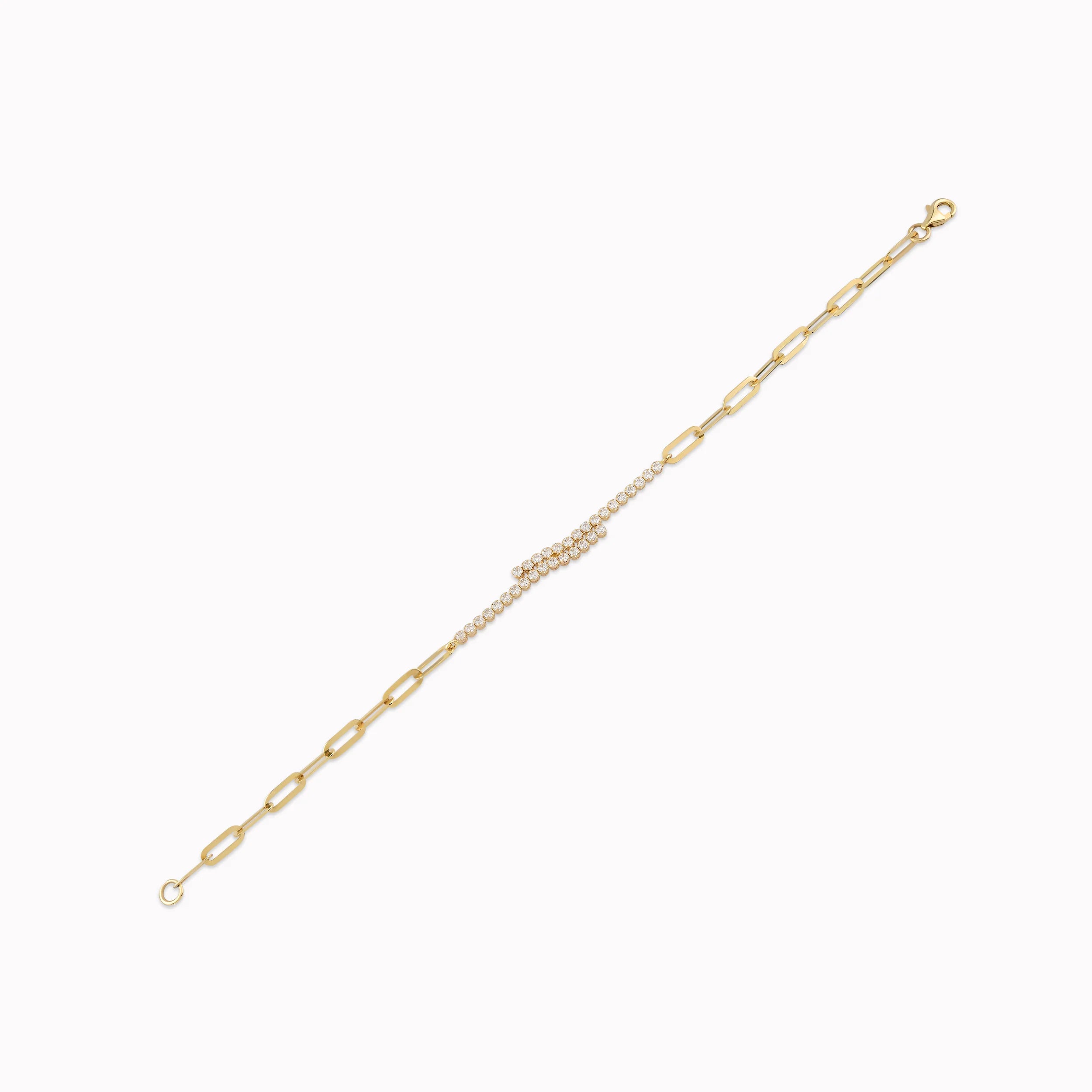 14K Yellow Gold White Cubic Zirconia Bracelet