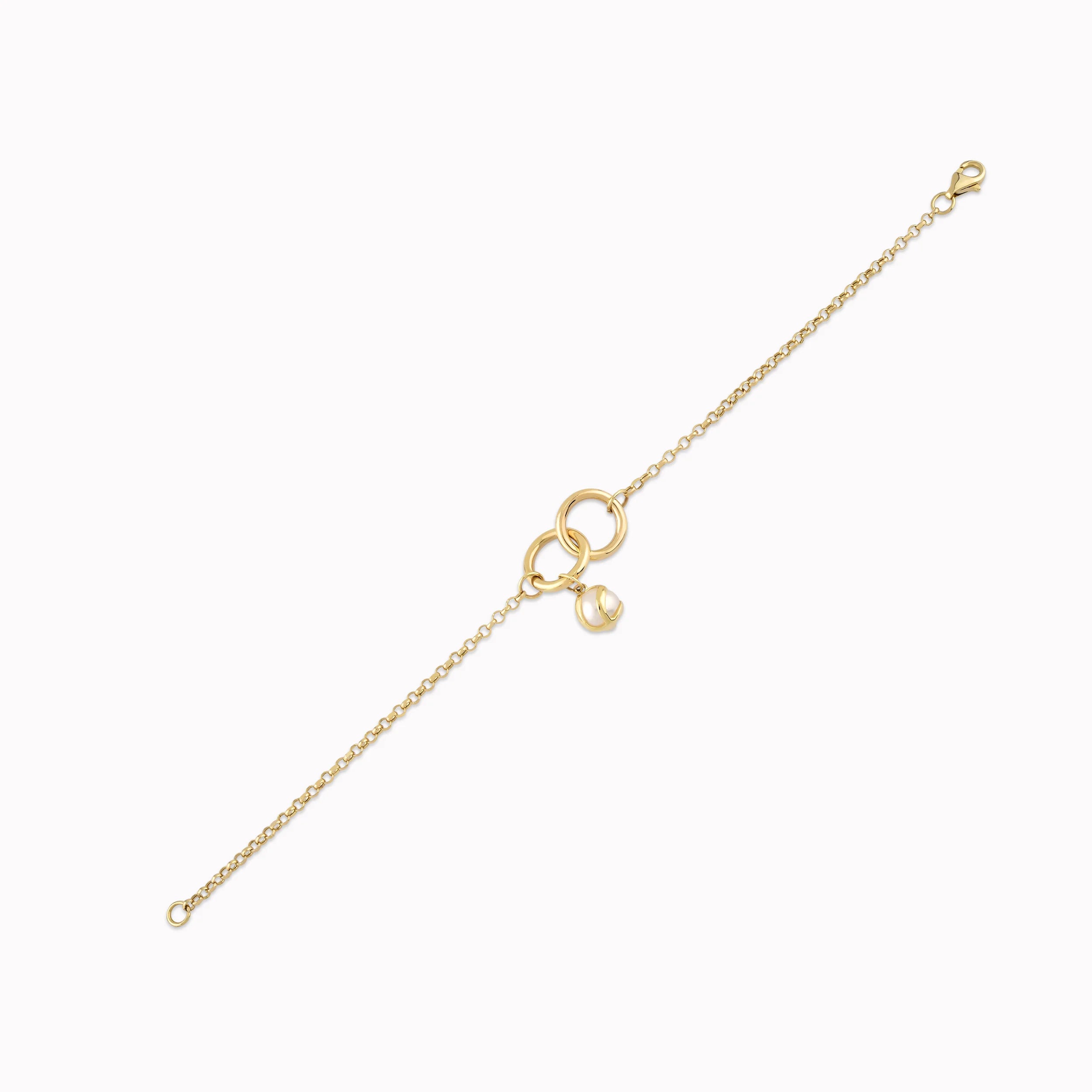 14K Yellow Gold Pearl Bracelet