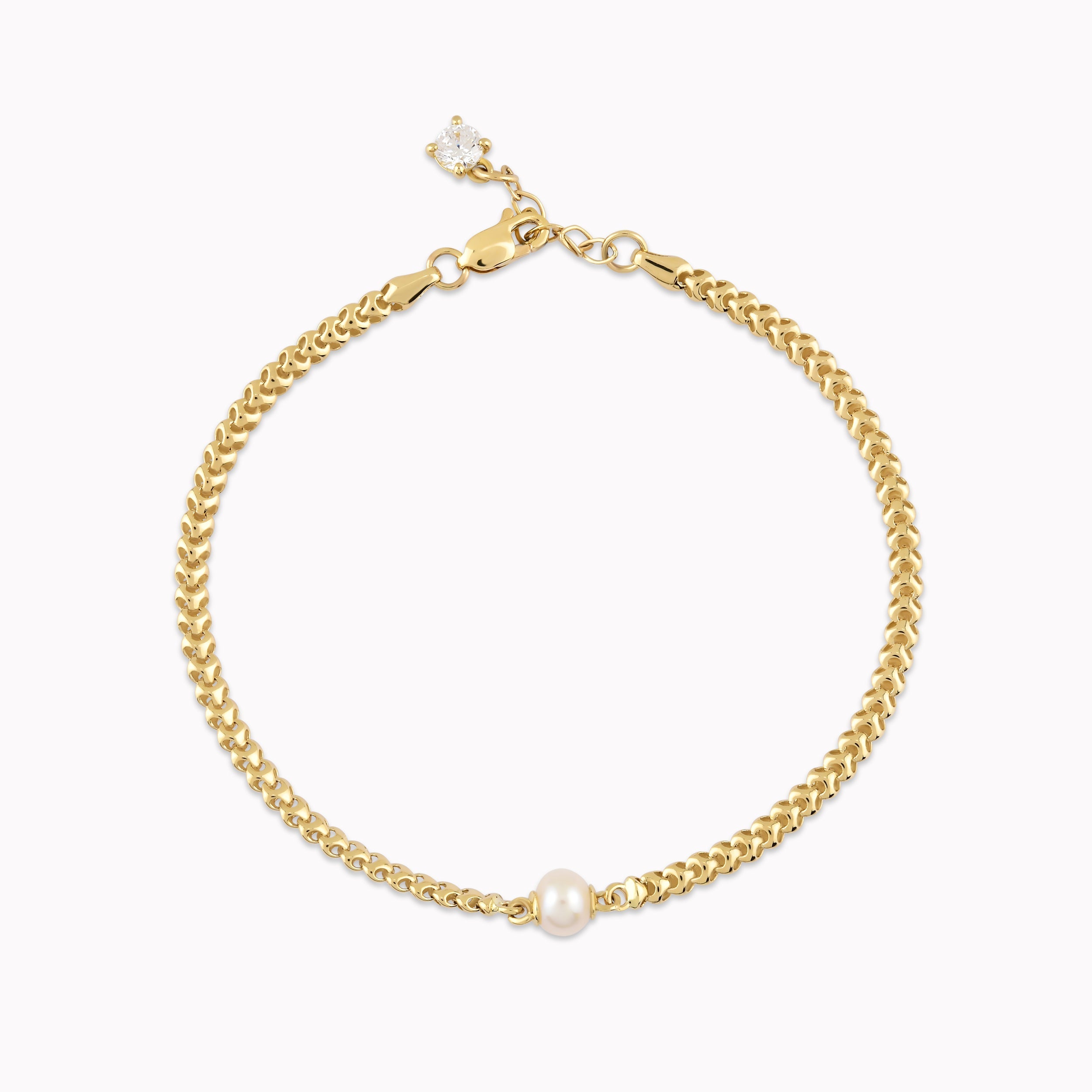 14K Yellow Gold Pearl Bracelet