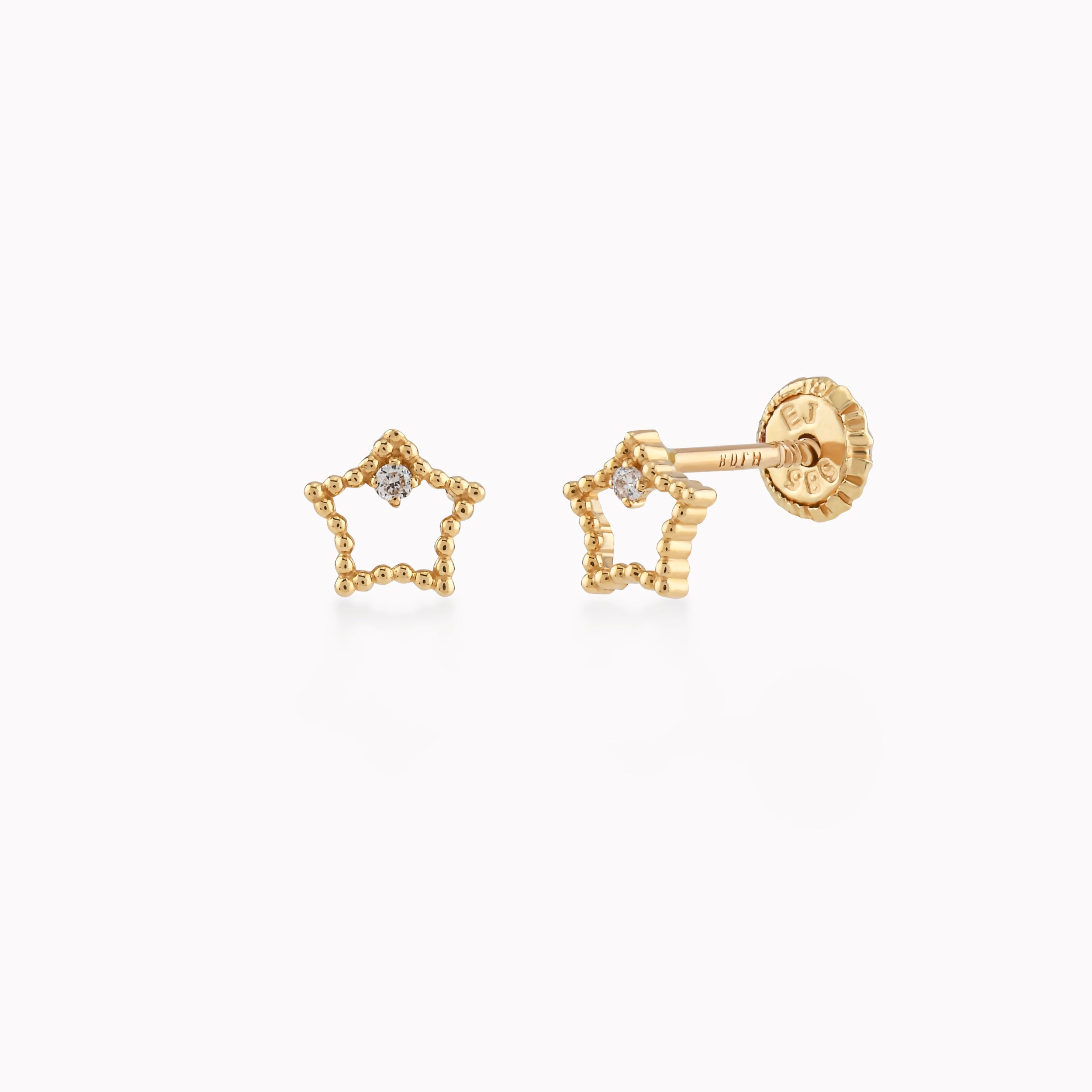 14K Yellow Gold Diamond Earrings