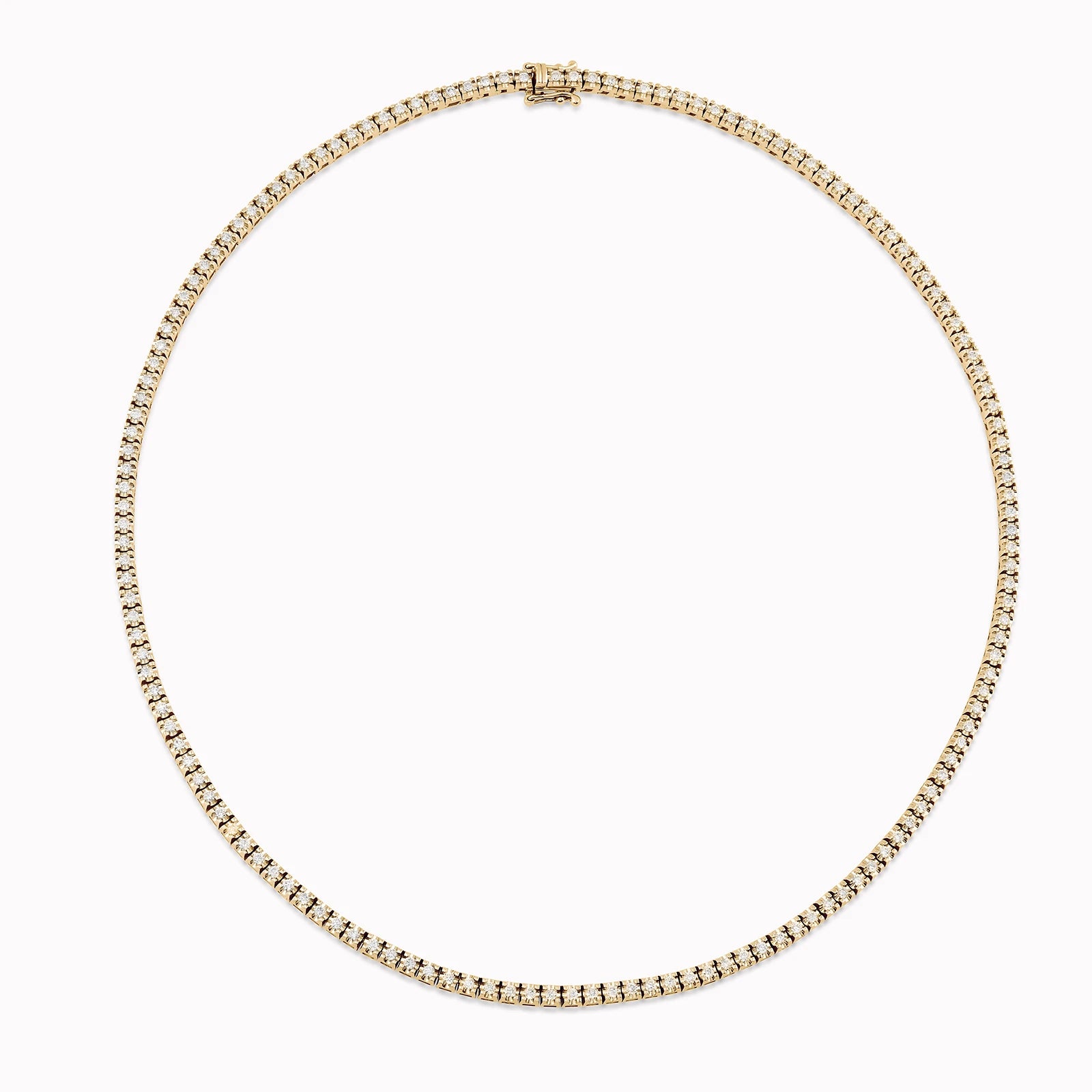 14K Yellow Gold Diamond Tennis Necklace — 2.00 ct