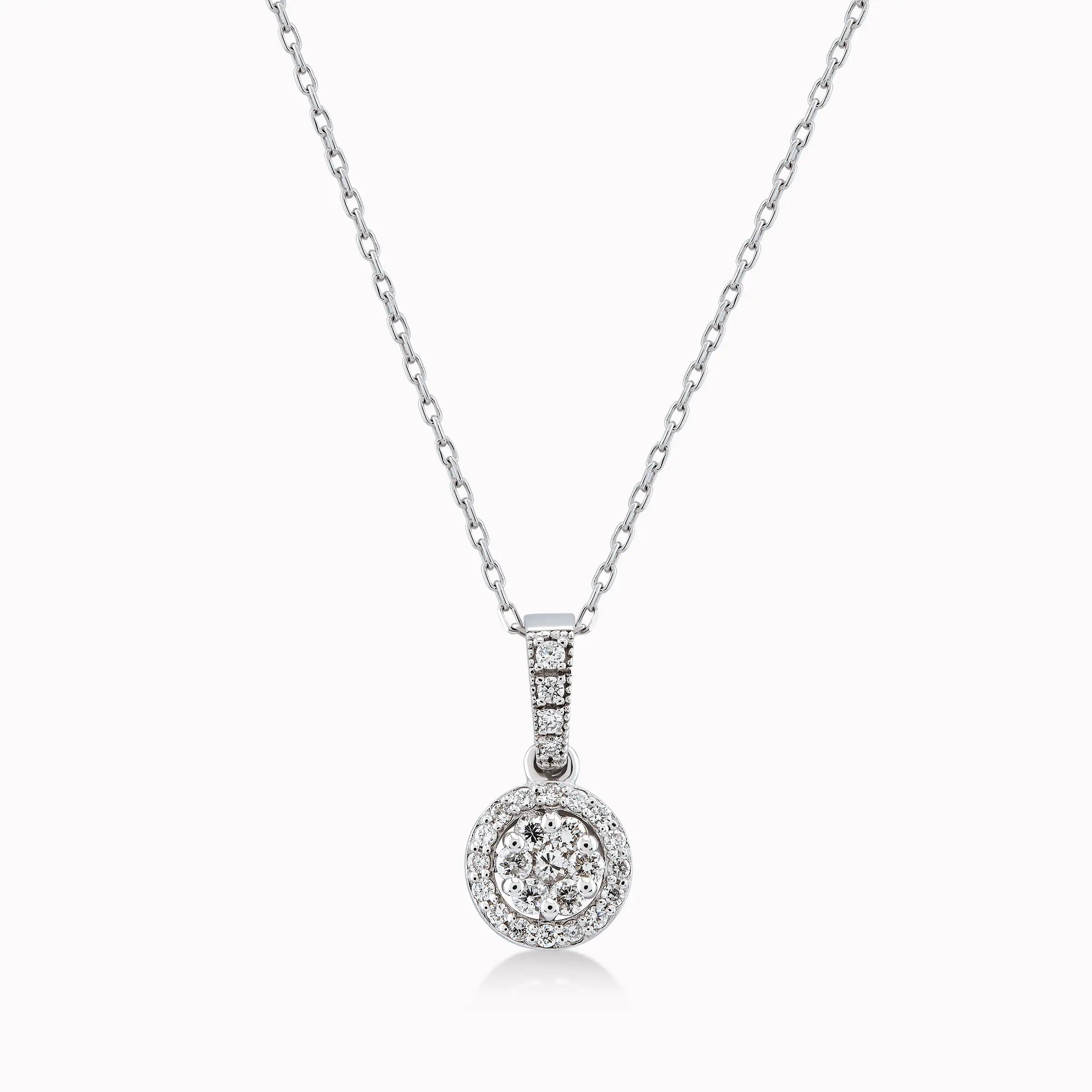 14K White Gold Diamond Pendant Necklace — 0.19 ct
