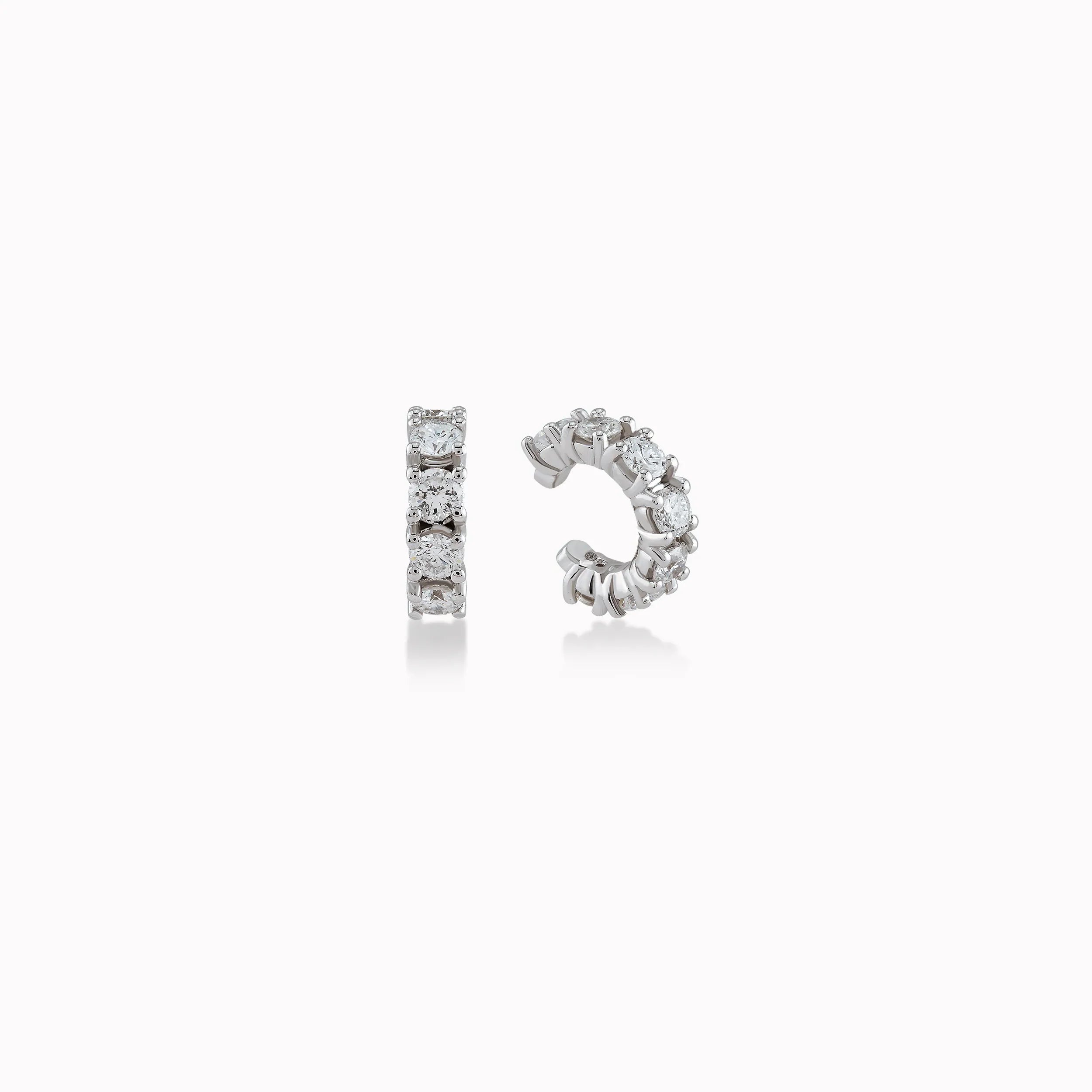 Cercei aur alb 18k cu diamante 0.24ct