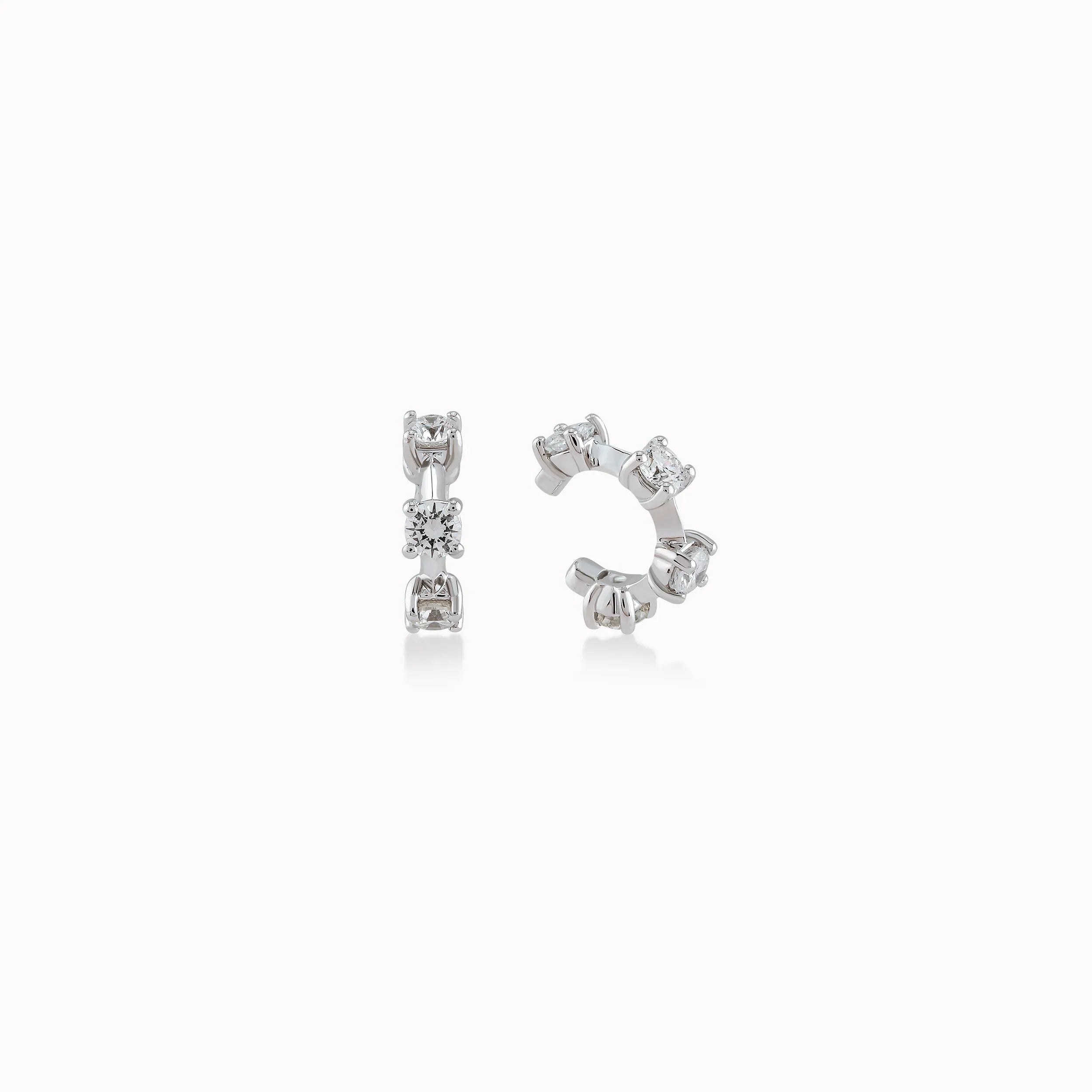 Cercei aur alb 18k cu diamante 0.23ct