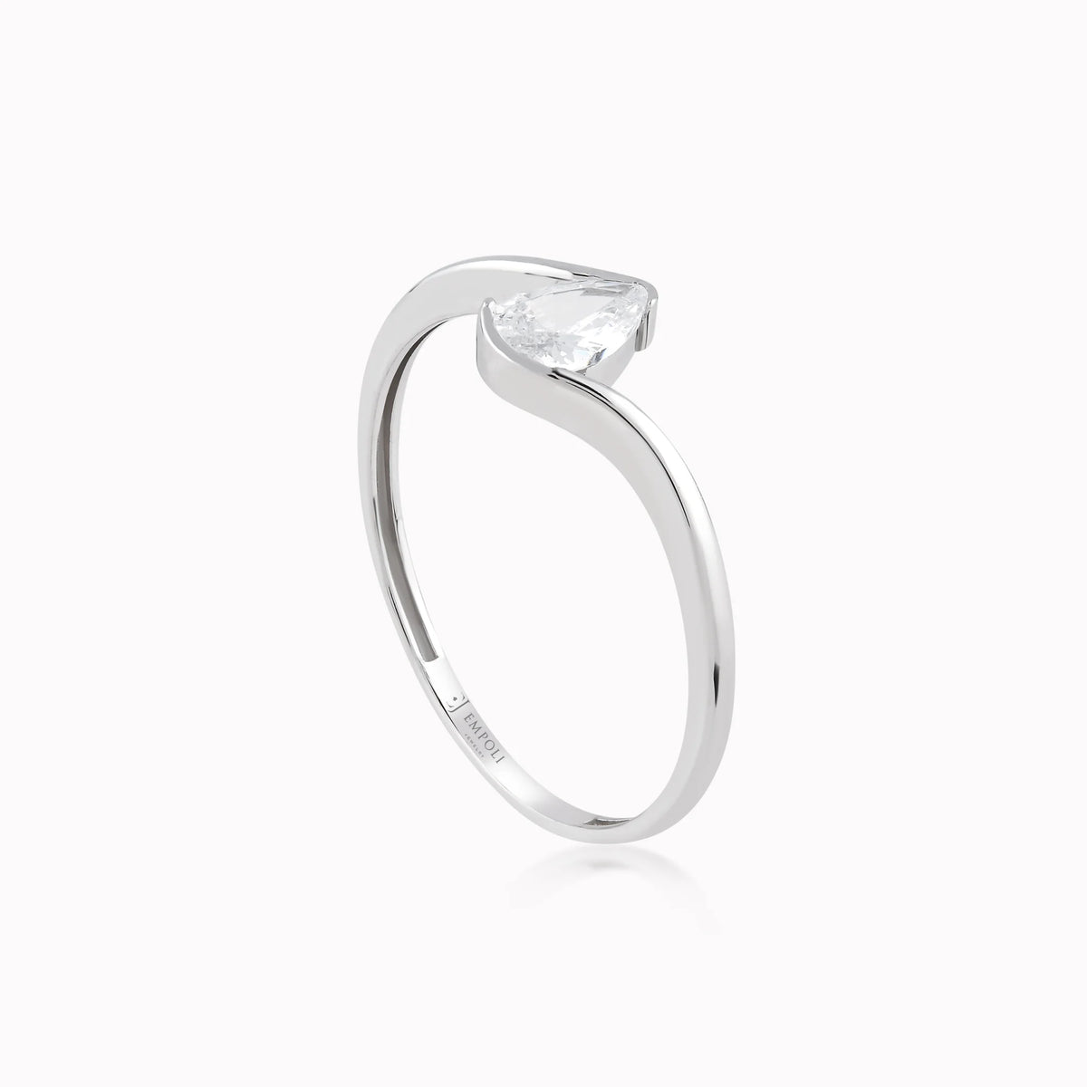 Inel din aur alb 14K cu zirconiu - detaliu