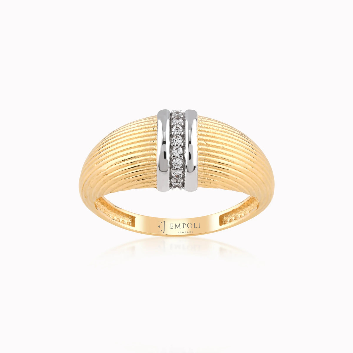Inel din aur galben 14K cu zirconiu