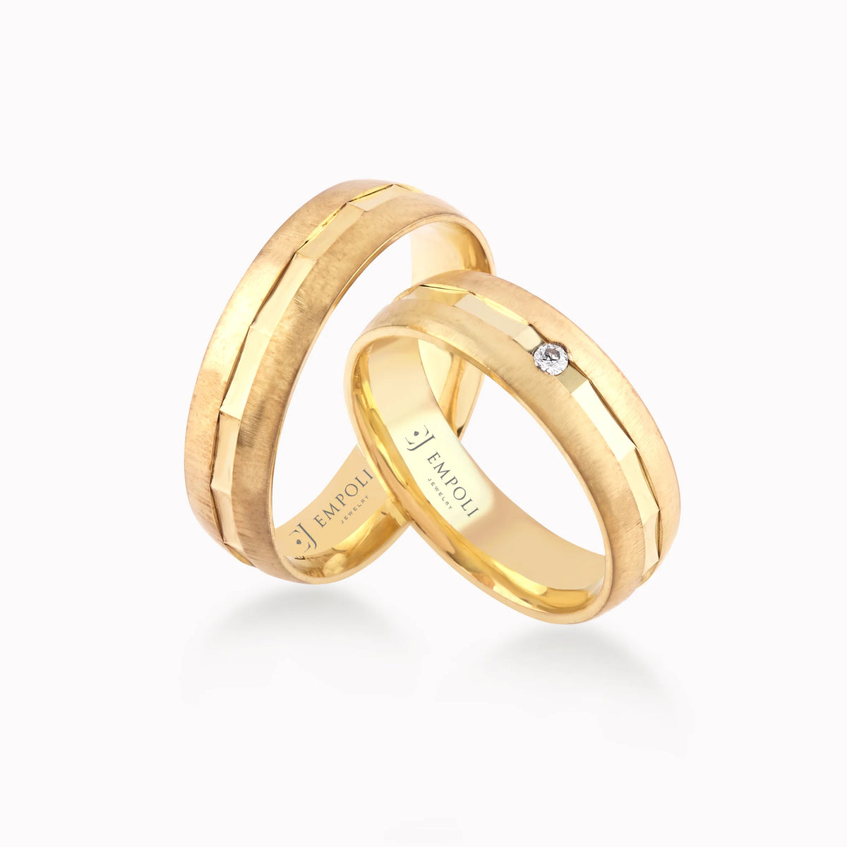 Verighete aur galben 14K cu zirconiu sau diamant, 5.4mm
